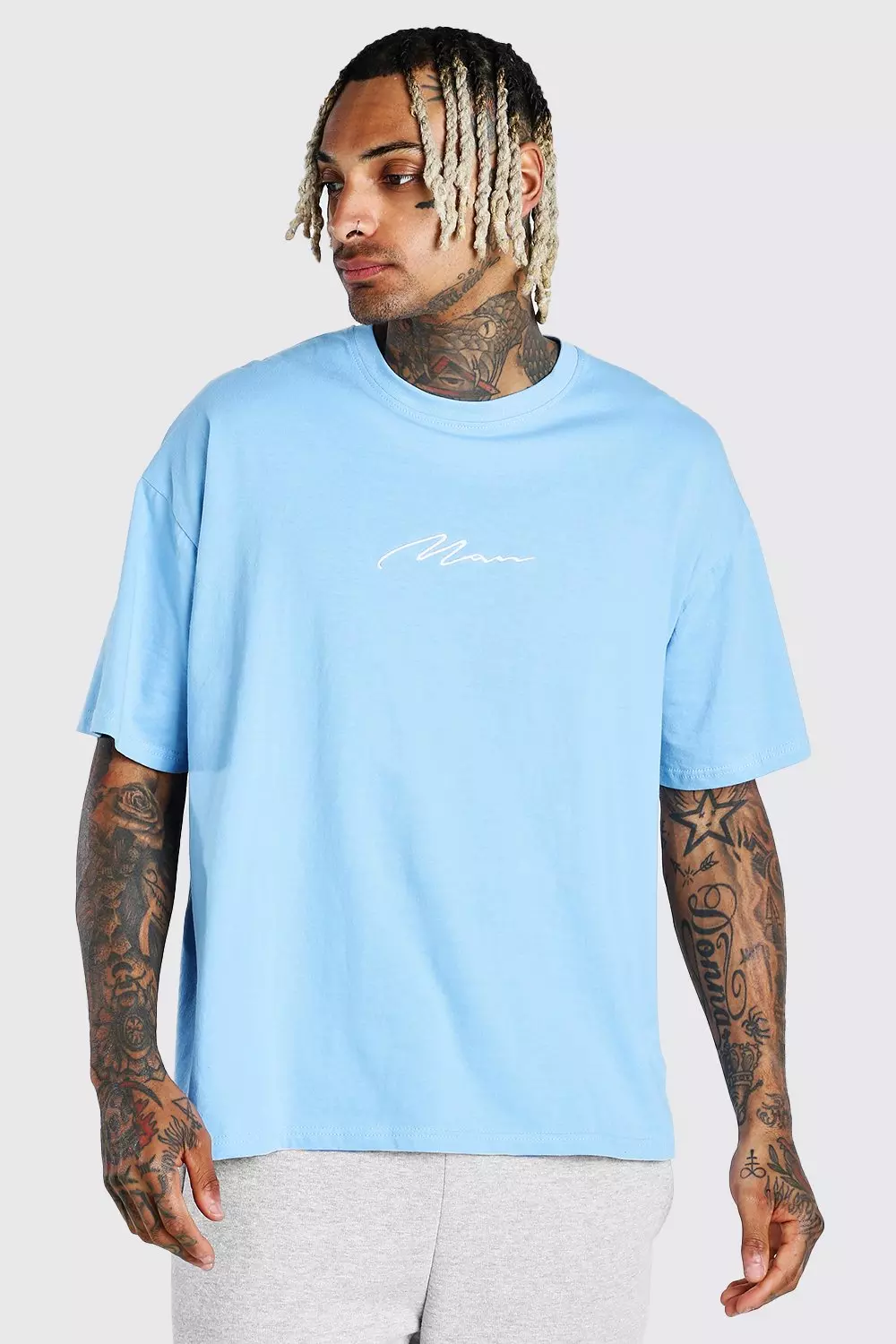 Tee shirt best sale homme bleu ciel